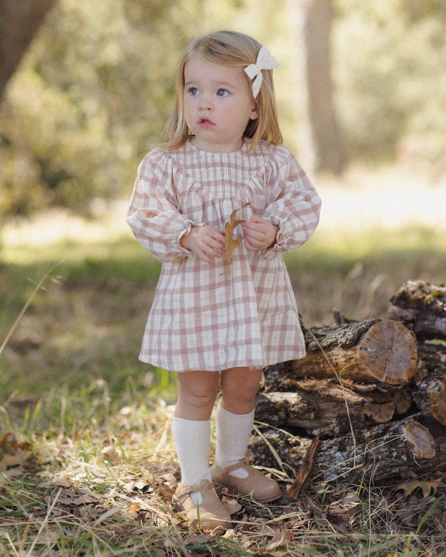 V SMOCKED DRESS RUSTIC PLAID