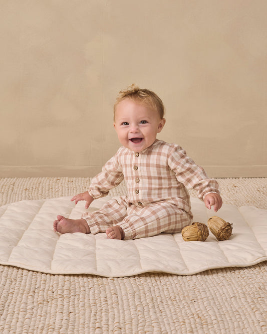 WOVEN JUMPSUIT RUSTIC PLAID