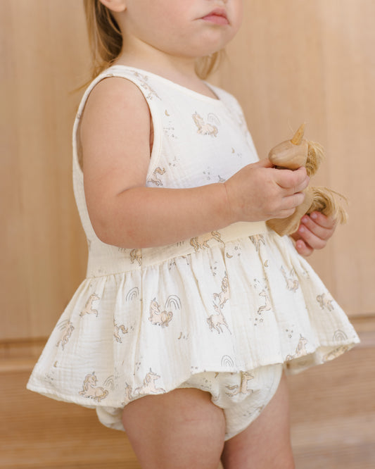 Sleeveless Peplum Set || Unicorns