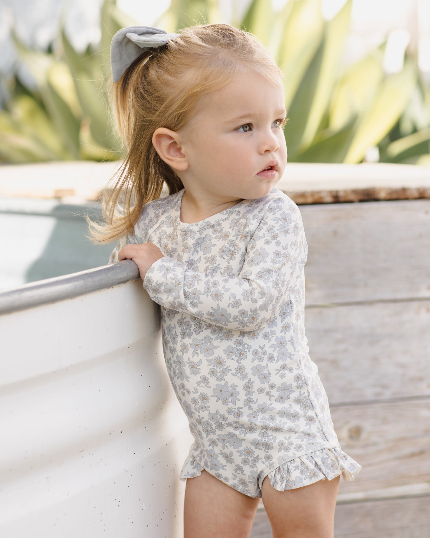 Olivia Rashguard One-Piece || Blue Floral