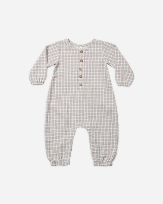 WOVEN JUMPSUIT BLUE GINGHAM