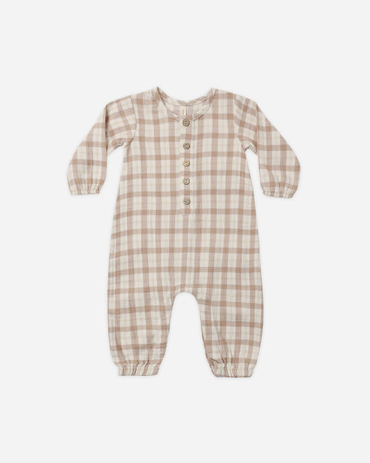 WOVEN JUMPSUIT RUSTIC PLAID