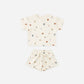 Waffle Tee + Short Set || Confetti Hearts