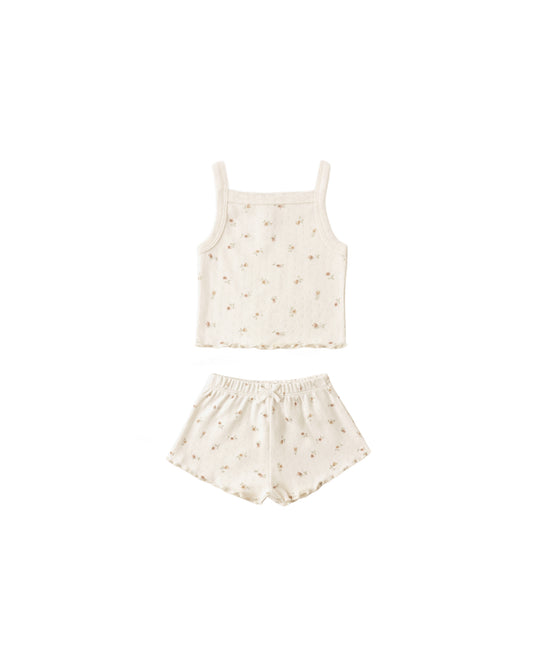 Pointelle Tank + Shortie Set || Petit Fleur