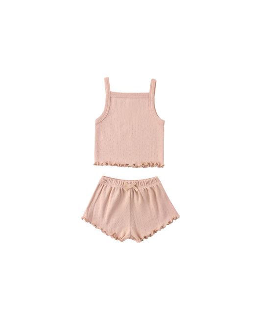 Pointelle Tank + Shortie Set || Melon