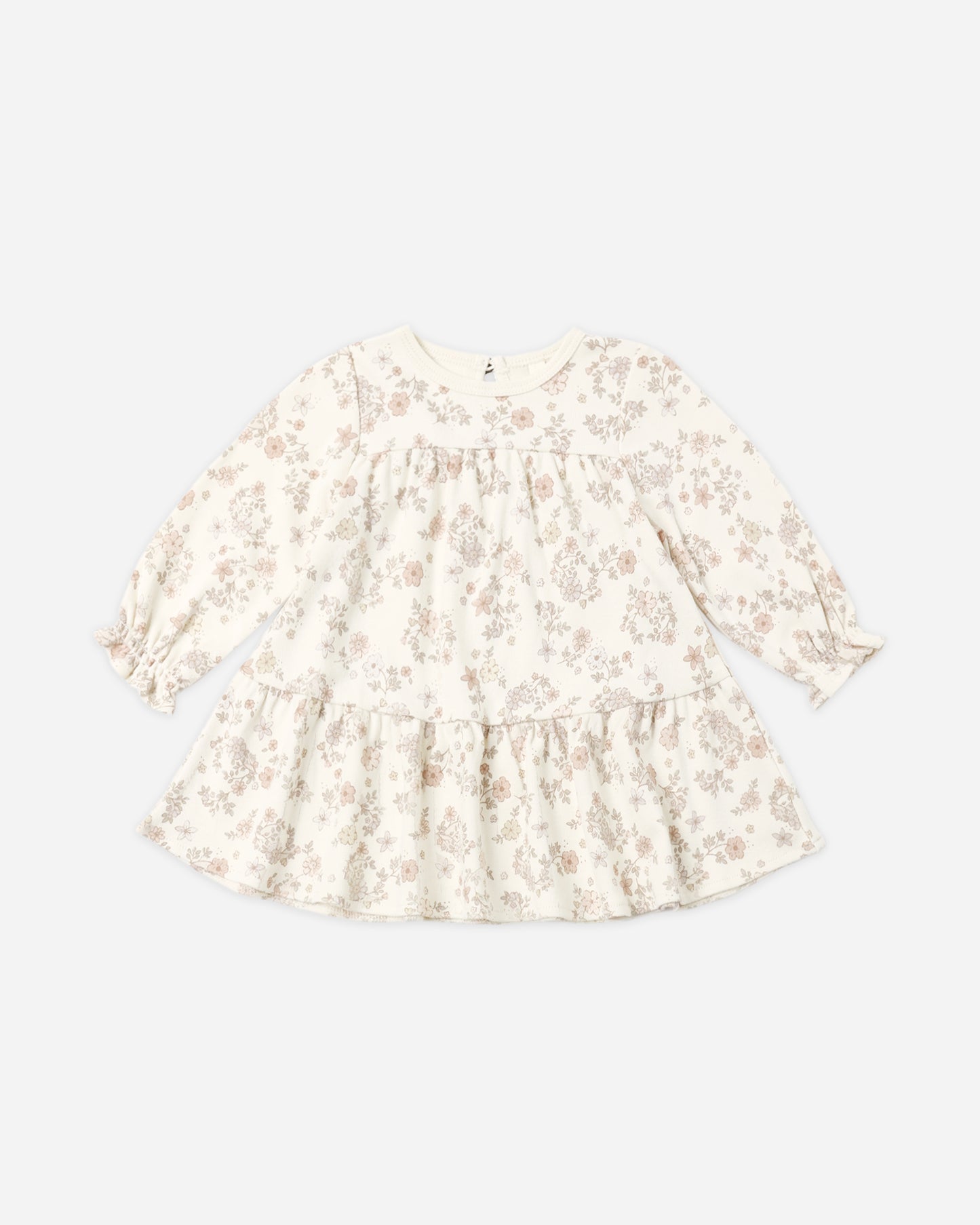 TIERED JERSEY DRESS FLORAL VINE