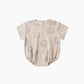 Relaxed Short Sleeve Bubble Romper || Lion
