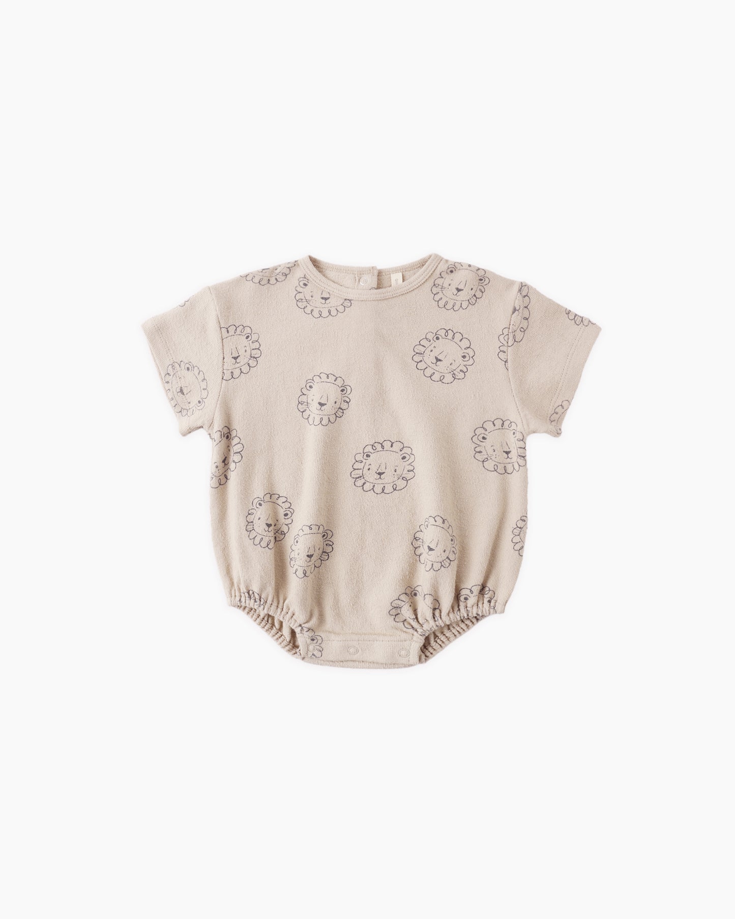 Relaxed Short Sleeve Bubble Romper || Lion