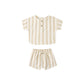 Woven Boxy Top + Short Set || Summer Stripe
