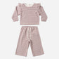 RUFFLE COZY SET MULBERRY STRIPE