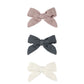 Bow W. Clip, Set of 3 || Indigo, Mauve, Ivory