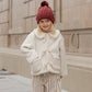 Shearling Collared Coat || Natural