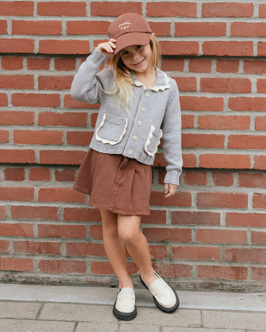 Collared Cardigan || Dusty Blue