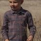 COLLARED LONG SLEEVE SHIRT MIDNIGHT PLAID
