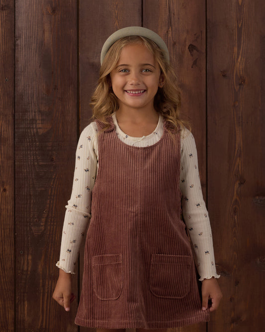 ODETTE OVERALL DRESS MULBERRY