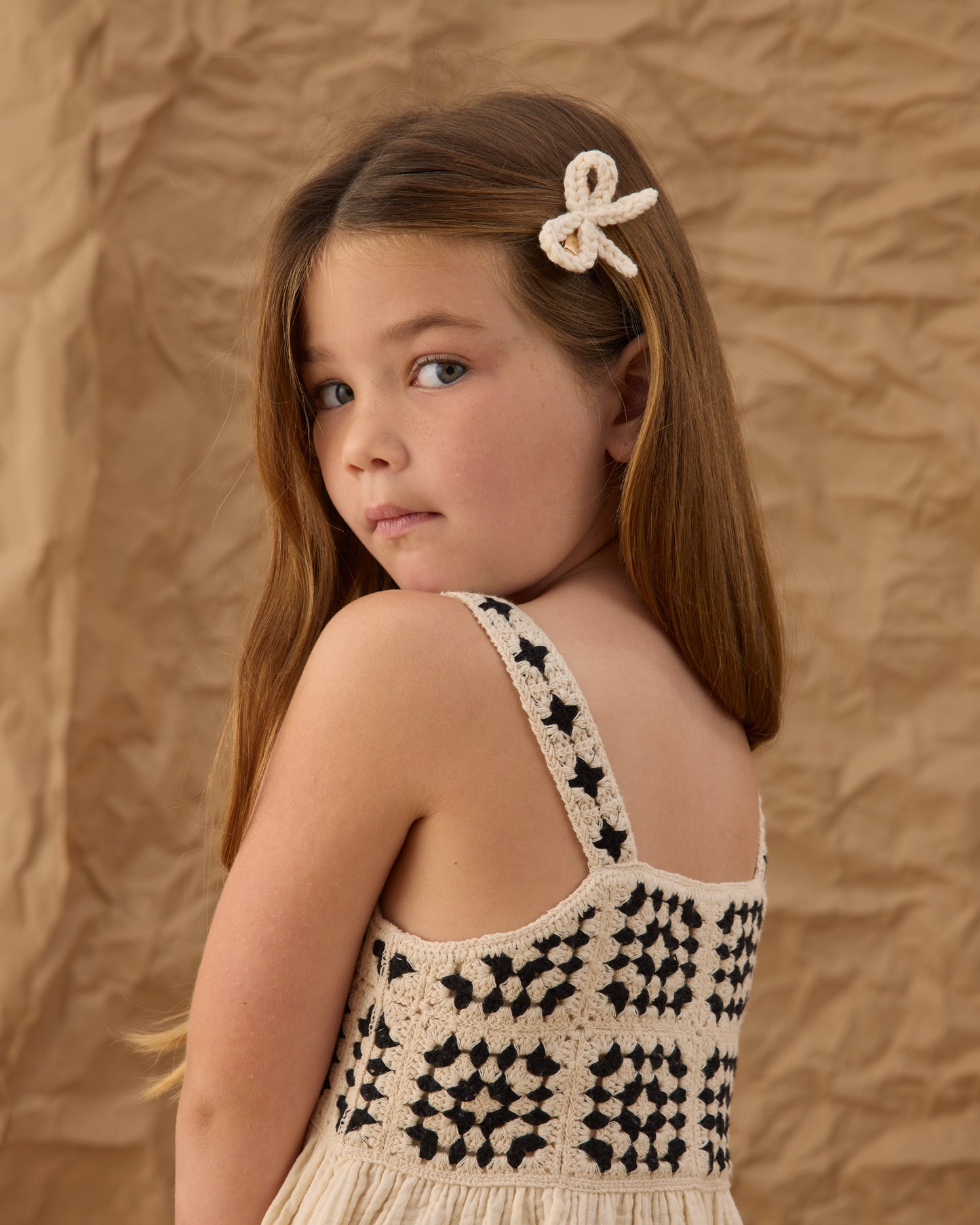 Crochet Bow Clips || Ivory