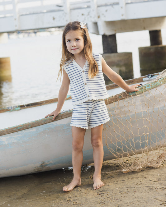 Knit Vest Set ||  Marine Stripe