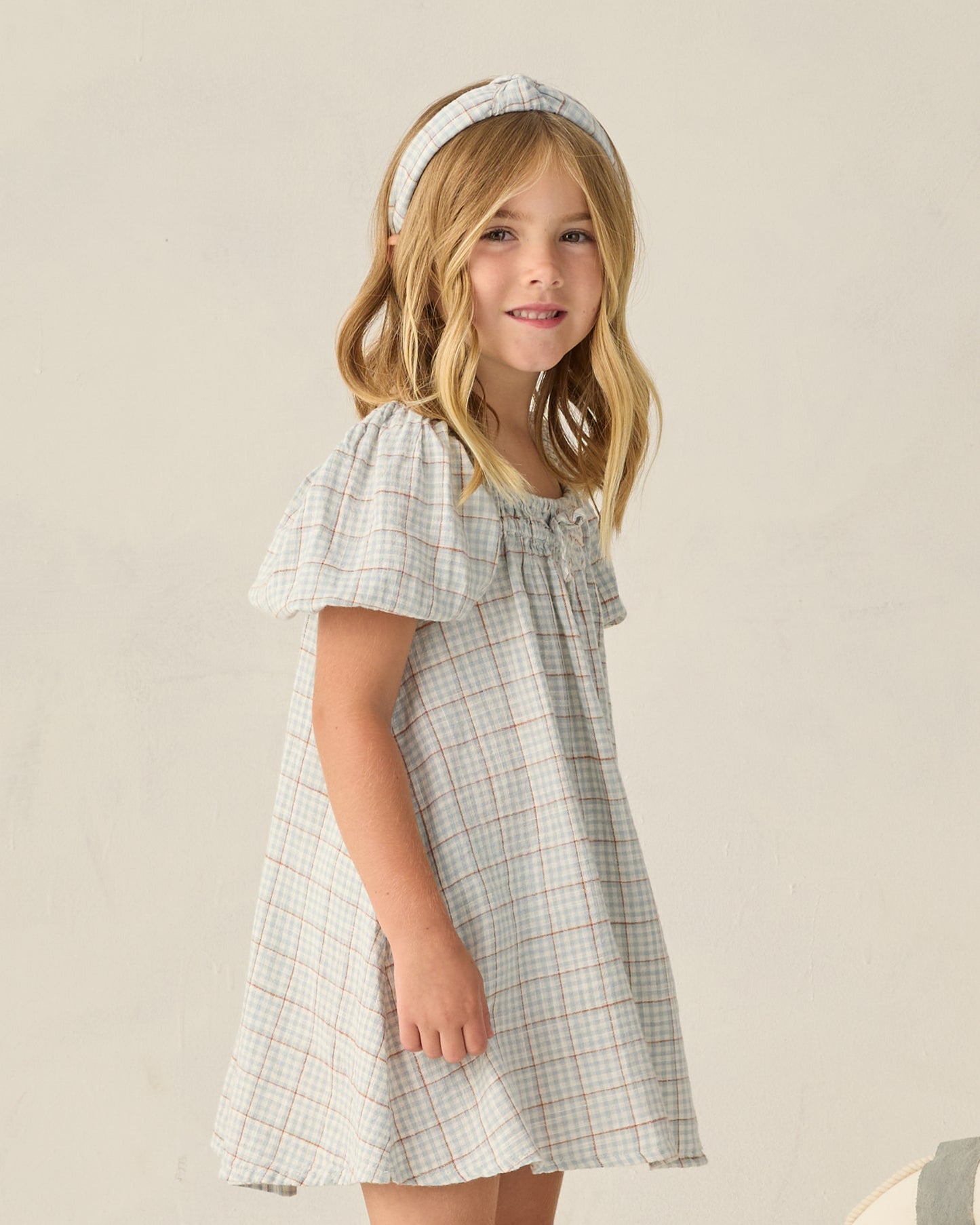 Sabrina Mini Dress ||  Light Blue Plaid