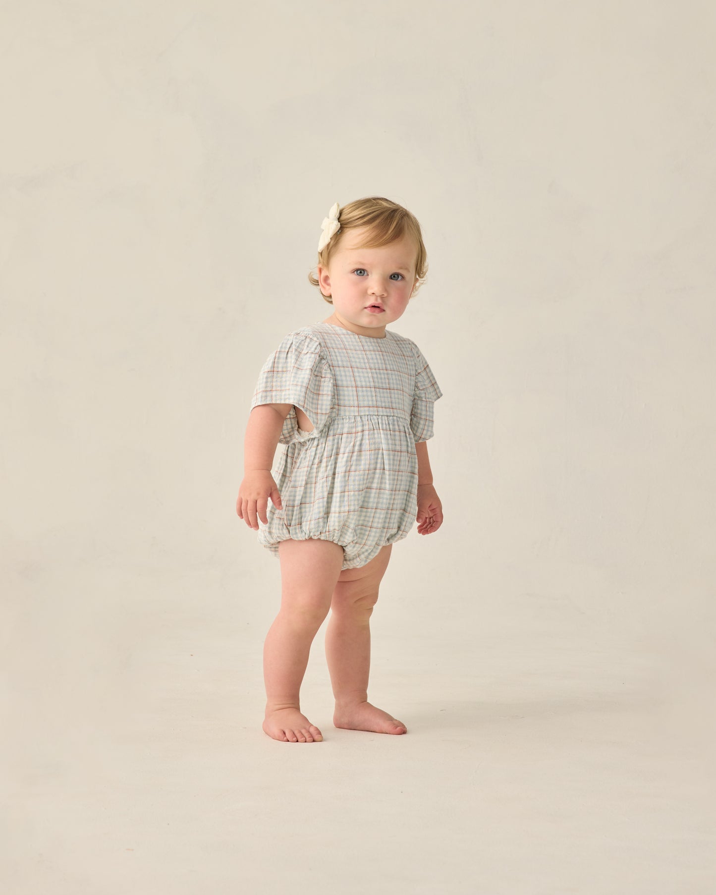 Kalea Romper || Light Blue Plaid