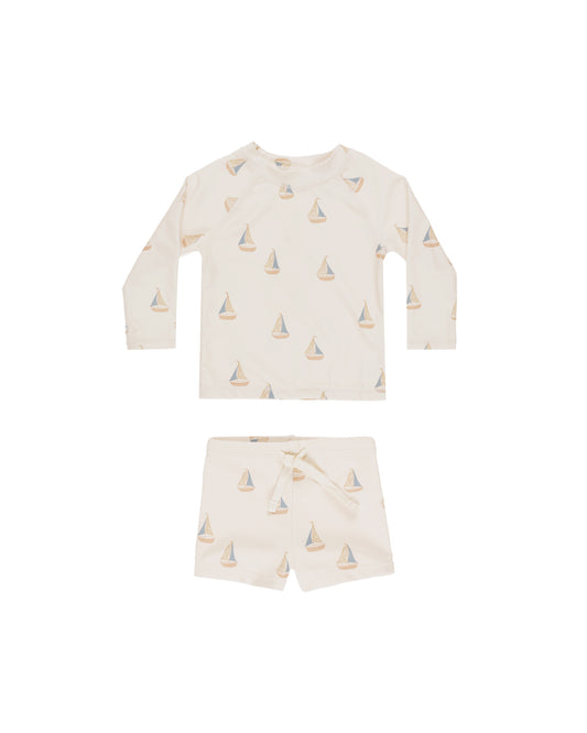 Boys Rashguard Set || Sailboats