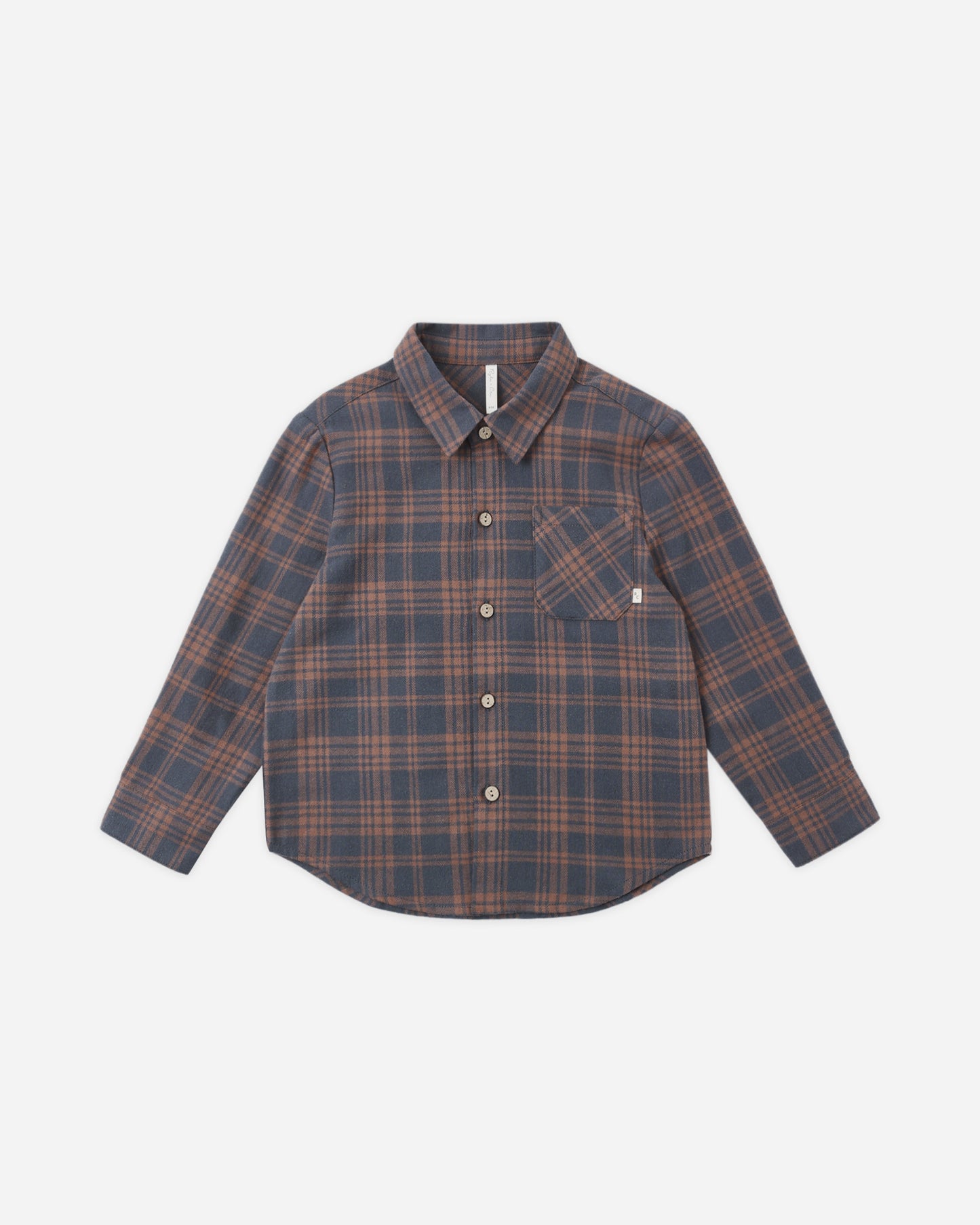 COLLARED LONG SLEEVE SHIRT MIDNIGHT PLAID