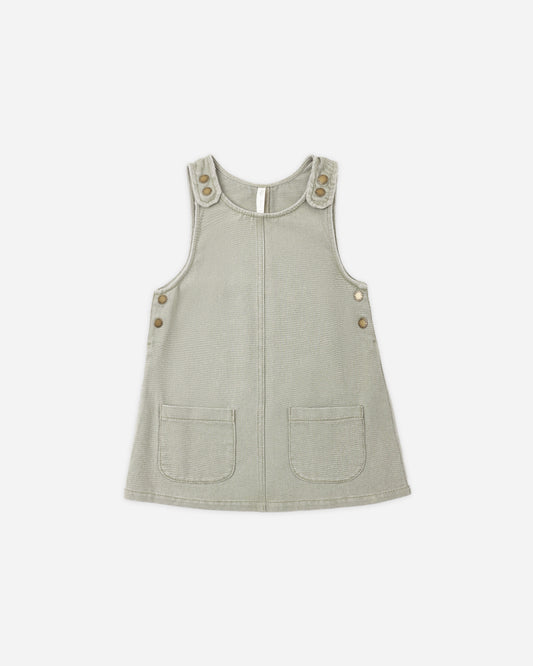 ODETTE OVERALL DRESS DARK SAGE