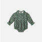Cora Romper || Green Ditsy