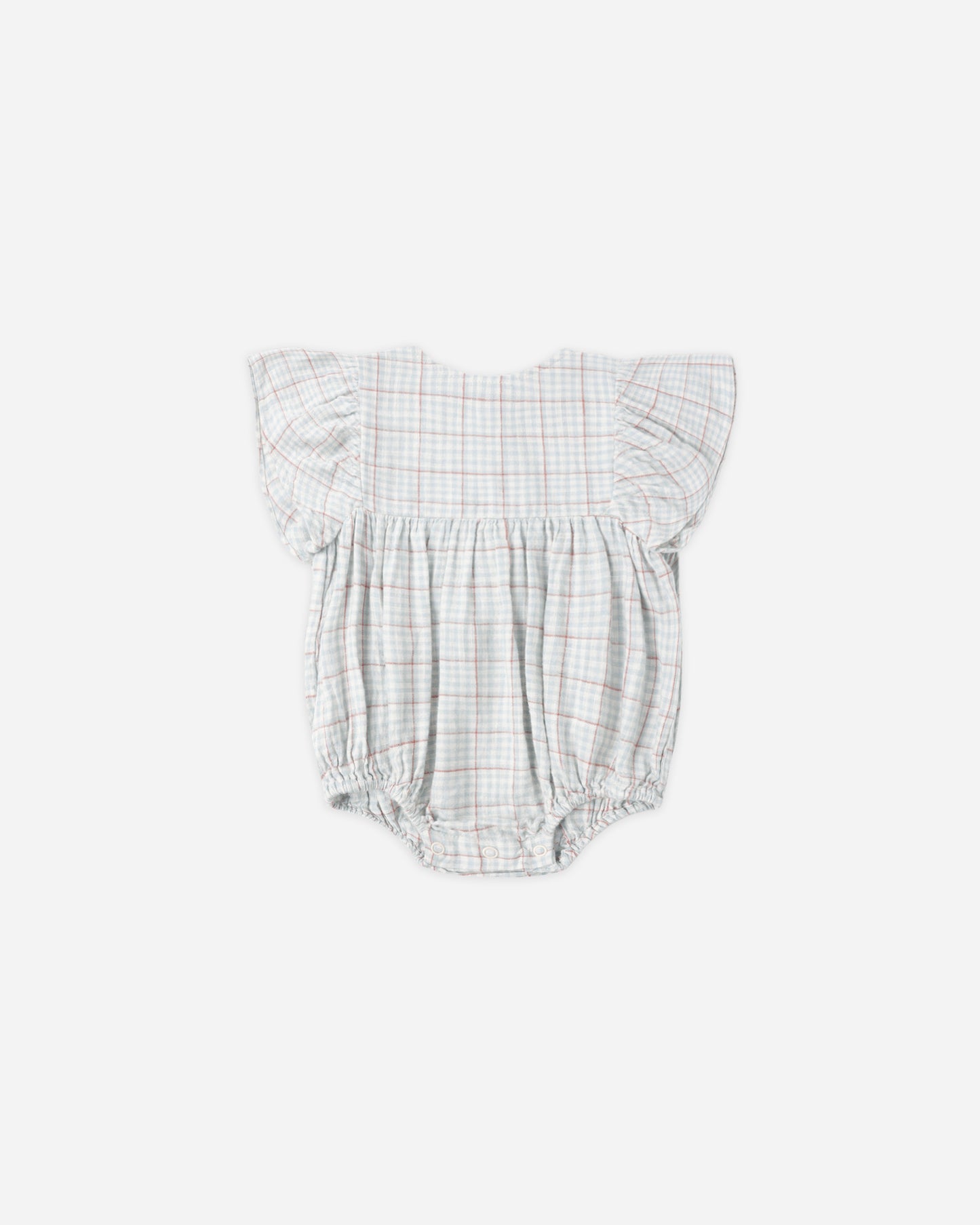 Kalea Romper || Light Blue Plaid