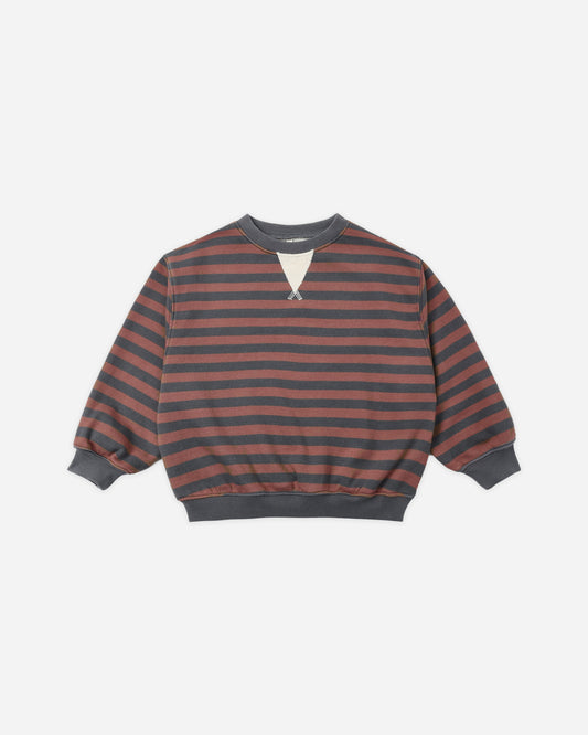 OVERSIZED CREW MULBERRY STRIPE