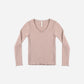 RIBBED LONG SLEEVE ROSEWOOD