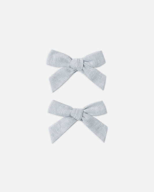Bows, Set Of 2 || Heathered Light Blue