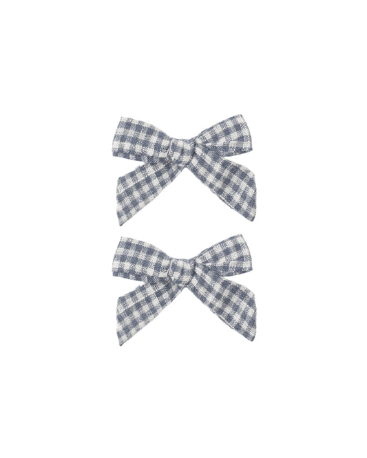 Bows, Set Of 2 || Marine Gingham