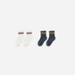 Stripe Socks, 2-pack | Ivory, Navy