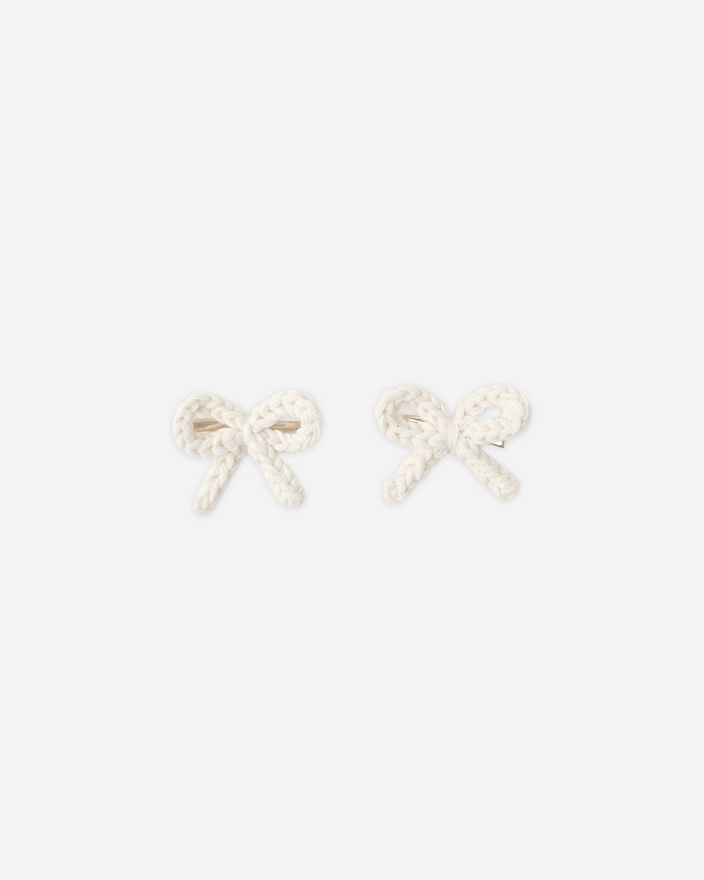 Crochet Bow Clips || Ivory