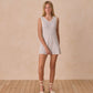 Crochet Tank Mini Dress || Blue Stripe