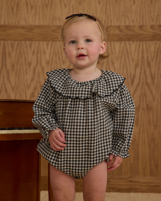 Colette Romper || Black Gingham