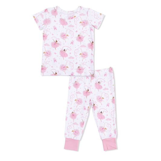 Ribbon Ballerinas - Short Sleeve Loungewear Set