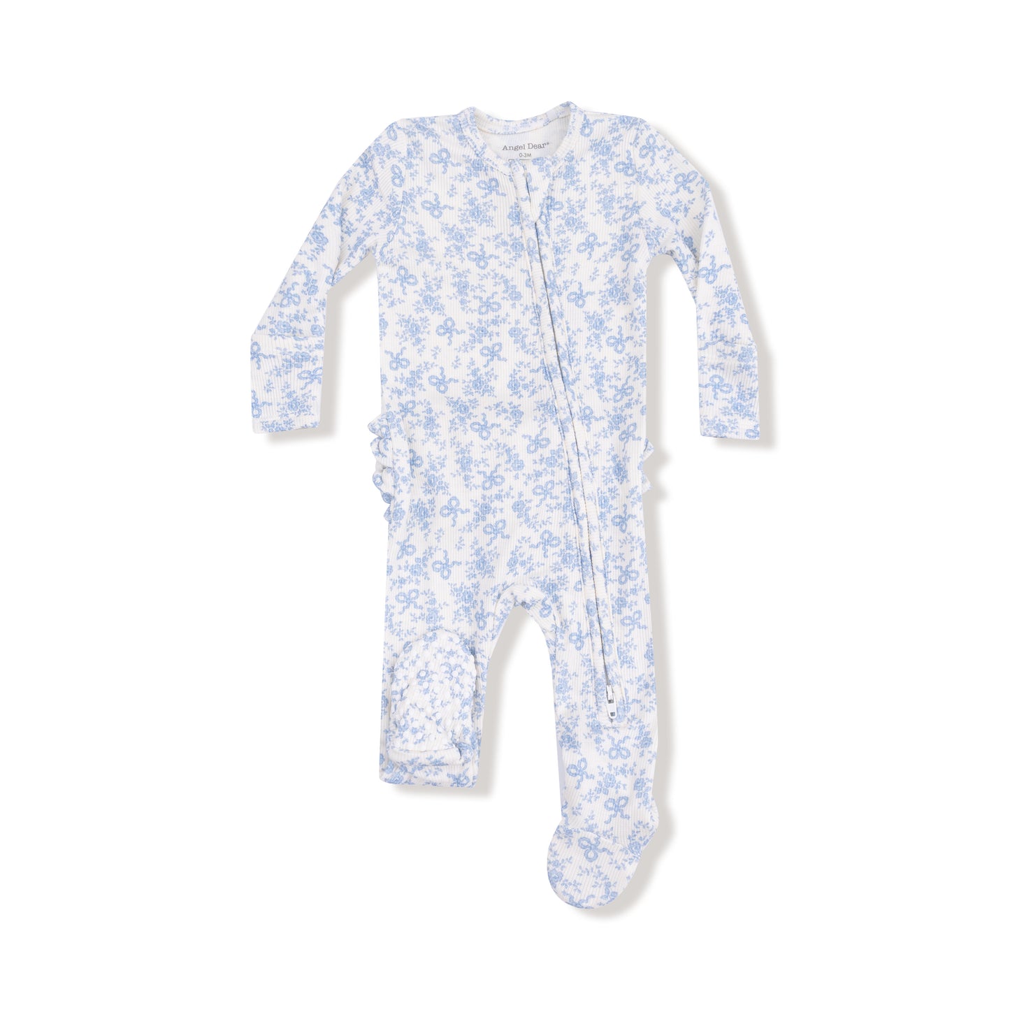 Romi Floral - 2 Way Zipper Ruffle Back  Footie