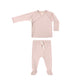 Wrap Top + Footed Pant Set || Rose