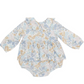 Edith's Floral - Ruffled Peter Pan Collar Bubble With Skirt