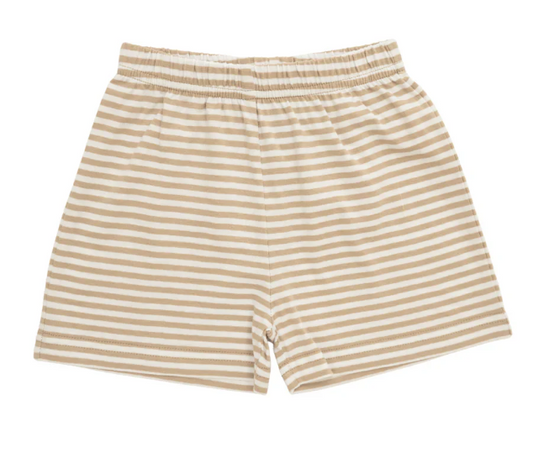Khaki Stripe Knit Shorts