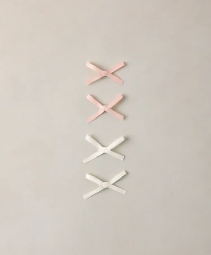 Mini Satin Ribbon Bows Pearl, Ivory