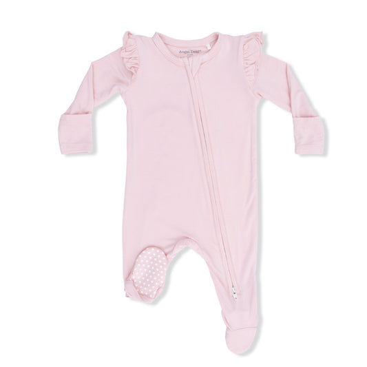 Solid Lotus - 2 Way Ruffle Sleeve Zipper Footie