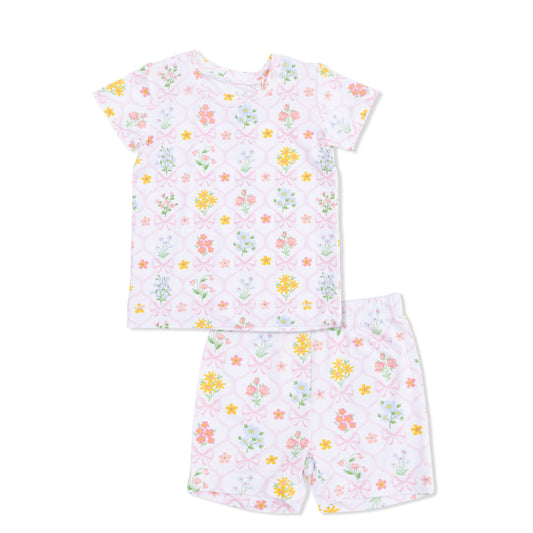Spring Blooms Bow Trellis - Loungewear Short Set