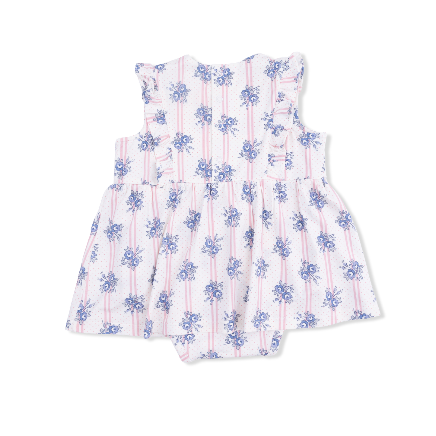 Stripe Dot Roses- Ruffle Bodysuit Dress
