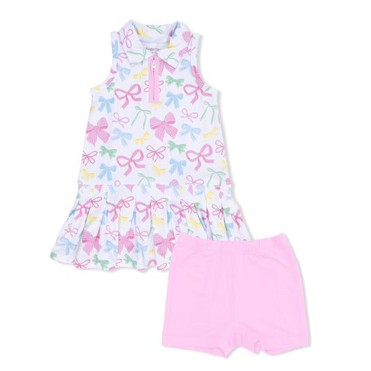 Sweet Bows - Polo Tennis Dress with Cartwheel Short