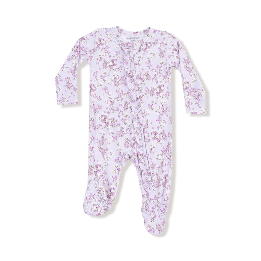 Sweet Dream Florals - 2 Way Ruffle Zipper  Footie