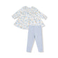Sweet Rose Calico - Smocked Ruffle L/S  Dress + Ribbed Legging
