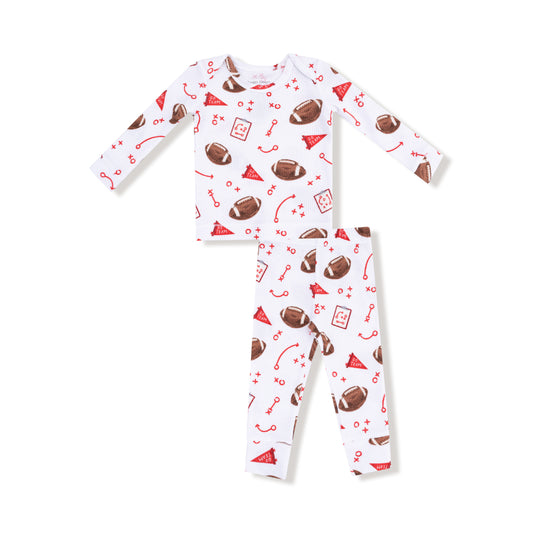 Touchdown Time - Red -L/S Loungewear  Set