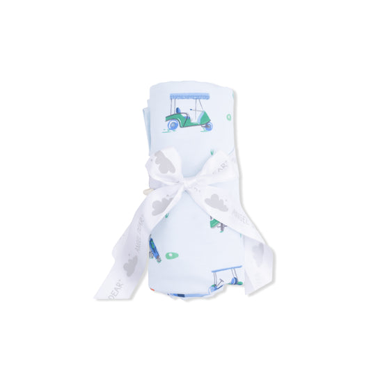 Vintage Golf Carts Blue - Swaddle Blanket
